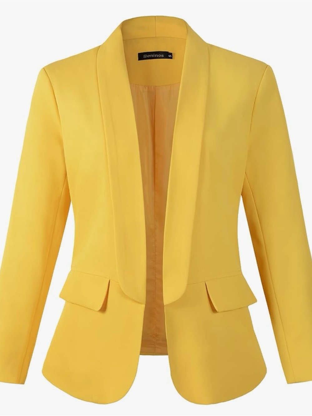 Yellow Shawl-Collar Blazer